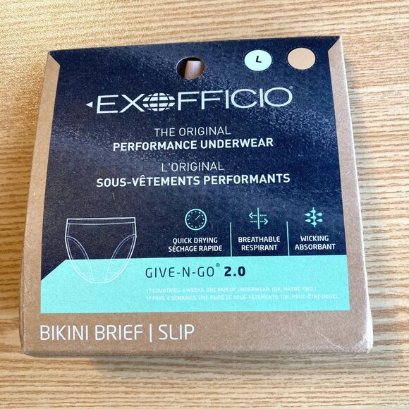 Exofficio Give-N-Go 2.0 Women's Bikini Brief Large L Buff NWT - Picture 1 of 6